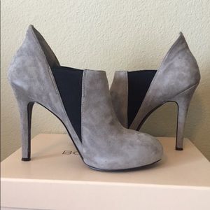 BCBG Grey Suede Booties w/ Heels